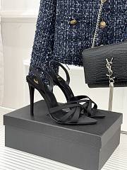 YSL Kate Sandals In Satin Crepe Black 11cm - 1