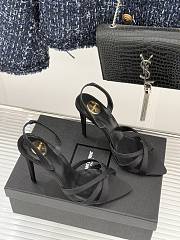 YSL Kate Sandals In Satin Crepe Black 11cm - 6