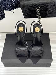 YSL Kate Sandals In Satin Crepe Black 11cm - 5