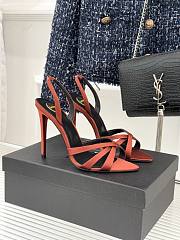 YSL Kate Sandals In Satin Crepe Dark Ruggine 11cm - 1