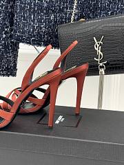 YSL Kate Sandals In Satin Crepe Dark Ruggine 11cm - 2
