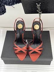YSL Kate Sandals In Satin Crepe Dark Ruggine 11cm - 3