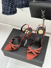 YSL Kate Sandals In Satin Crepe Dark Ruggine 11cm - 6