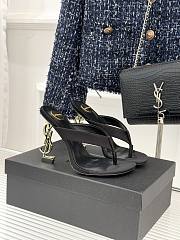 YSL Opyum Mules In Satin Crepe Black 85mm - 1