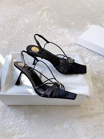 YSL Jerry Sandals In Smooth Leather Black 8cm