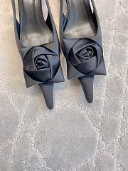 YSL Dakota Slingback Pumps In Satin Crepe In Black  - 6