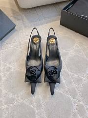 YSL Dakota Slingback Pumps In Satin Crepe In Black  - 5