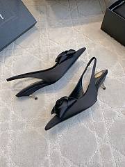 YSL Dakota Slingback Pumps In Satin Crepe In Black  - 4