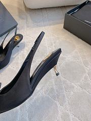 YSL Dakota Slingback Pumps In Satin Crepe In Black  - 2