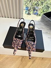 YSL Dakota Slingback Pumps In Satin Crepe In Leopard - 1