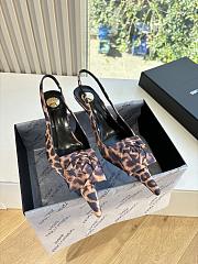 YSL Dakota Slingback Pumps In Satin Crepe In Leopard - 6