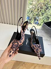 YSL Dakota Slingback Pumps In Satin Crepe In Leopard - 5