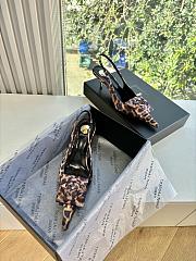 YSL Dakota Slingback Pumps In Satin Crepe In Leopard - 2