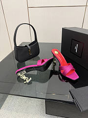 YSL Opyum Mules In Satin Crepe Fuchsia 85mm - 2
