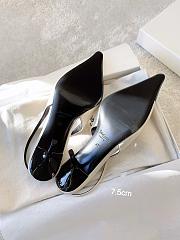 YSL Babylone Breteuil Slingback Pumps In Smooth Leather In Black and White 7.5mm - 6