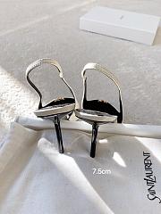 YSL Babylone Breteuil Slingback Pumps In Smooth Leather In Black and White 7.5mm - 3