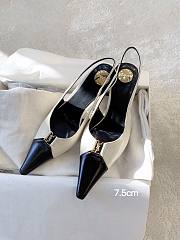 YSL Babylone Breteuil Slingback Pumps In Smooth Leather In Black and White 7.5mm - 2