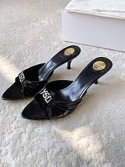 YSL Jerry Mules In Smooth Leather And Rhinestones 6cm - 6