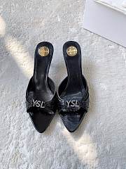 YSL Jerry Mules In Smooth Leather And Rhinestones 6cm - 5