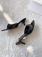 YSL Jerry Mules In Smooth Leather And Rhinestones 6cm - 4