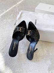 YSL Babylone Mules In Smooth Leather Black 9cm - 5
