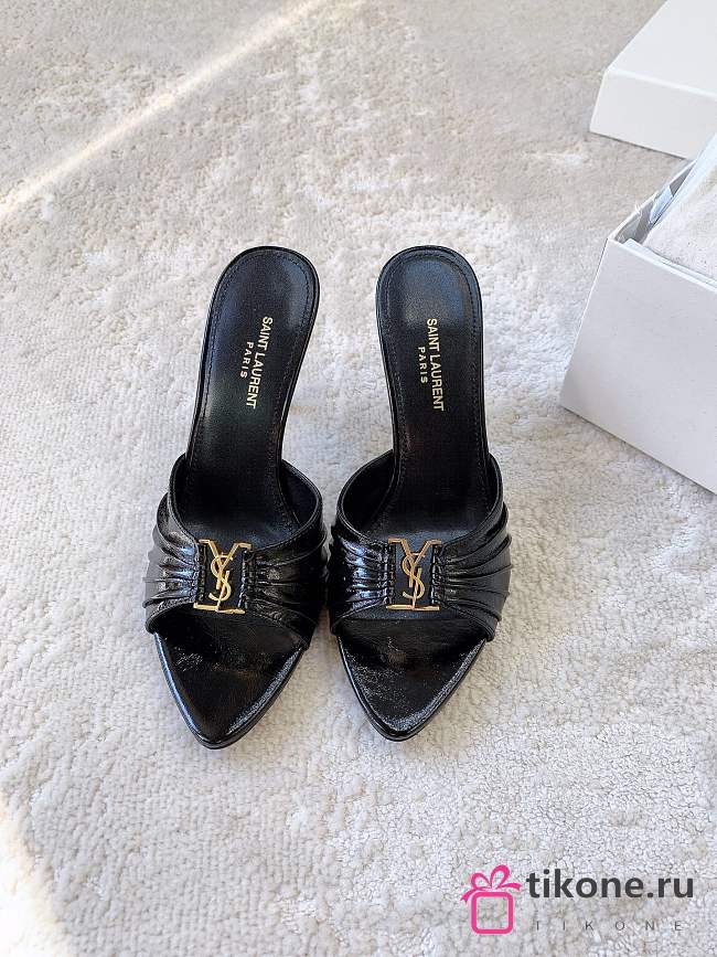 YSL Babylone Mules In Smooth Leather Black 9cm - 1
