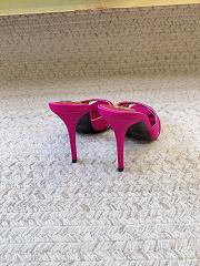 YSL Chandelle Mules In Satin Crepe Dark Pink 9.5cm - 6