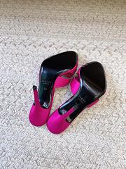 YSL Chandelle Mules In Satin Crepe Dark Pink 9.5cm - 4