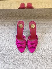YSL Chandelle Mules In Satin Crepe Dark Pink 9.5cm - 2
