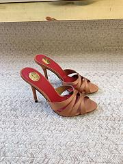 YSL Chandelle Mules In Satin Crepe Deep Cognac 9.5cm - 6