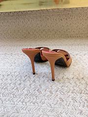 YSL Chandelle Mules In Satin Crepe Deep Cognac 9.5cm - 4