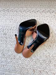 YSL Chandelle Mules In Satin Crepe Deep Cognac 9.5cm - 3