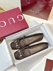 Women's Gucci Horsebit Ballet Flat Dark Brown Original GG Canvas - 4
