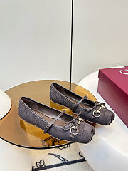 Women's Gucci Horsebit Ballet Flat Dark Brown Original GG Canvas - 3