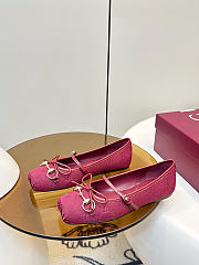 Women's Gucci Horsebit Ballet Flat Red Original GG Canvas - 6