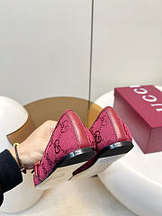 Women's Gucci Horsebit Ballet Flat Red Original GG Canvas - 5