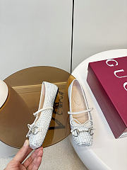 Women's Crystal Gucci Horsebit Ballet Flat - 5