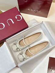 Women's Crystal Gucci Horsebit Ballet Flat - 2