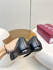 Women's Gucci Horsebit Ballet Flat Black Leather - 5