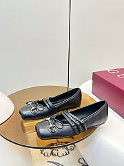 Women's Gucci Horsebit Ballet Flat Black Leather - 4