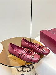 Women's Gucci Horsebit Ballet Flat Red Leather - 1