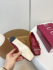 Women's Gucci Horsebit Ballet Flat Red Leather - 2