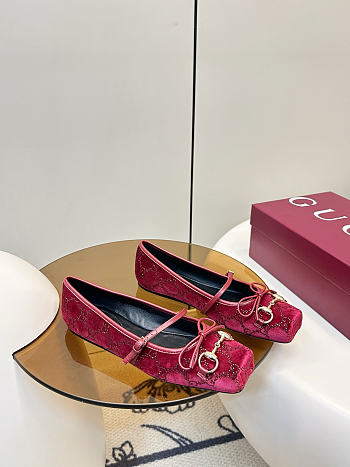 Women's Gucci Horsebit Ballet Flat Red Velvet