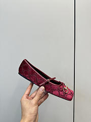 Women's Gucci Horsebit Ballet Flat Red Velvet - 2