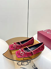 Women's Gucci Horsebit Ballet Flat Red Velvet - 3