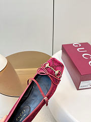 Women's Gucci Horsebit Ballet Flat Red Velvet - 6