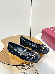 Women's Gucci Horsebit Ballet Flat Black Velvet - 1