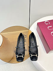 Women's Gucci Horsebit Ballet Flat Black Velvet - 4