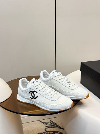 Spring Summer 2026 Chanel Sneakers Fabric & Embossed Suede Calfskin White & Black