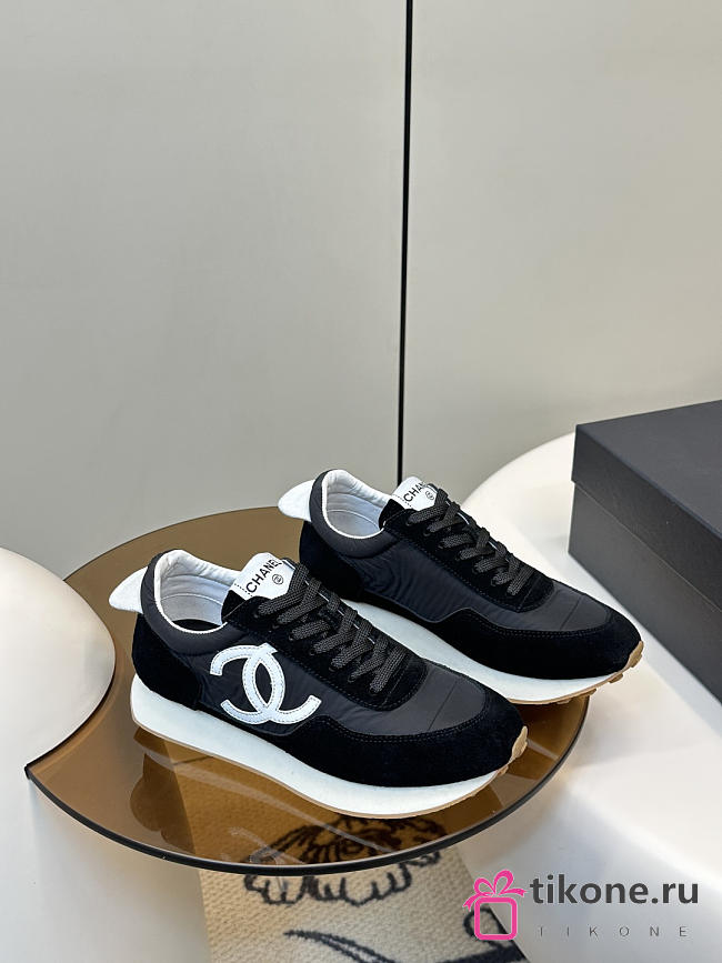 Spring Summer 2026 Chanel Sneakers Fabric & Suede Calfskin Black & White  - 1